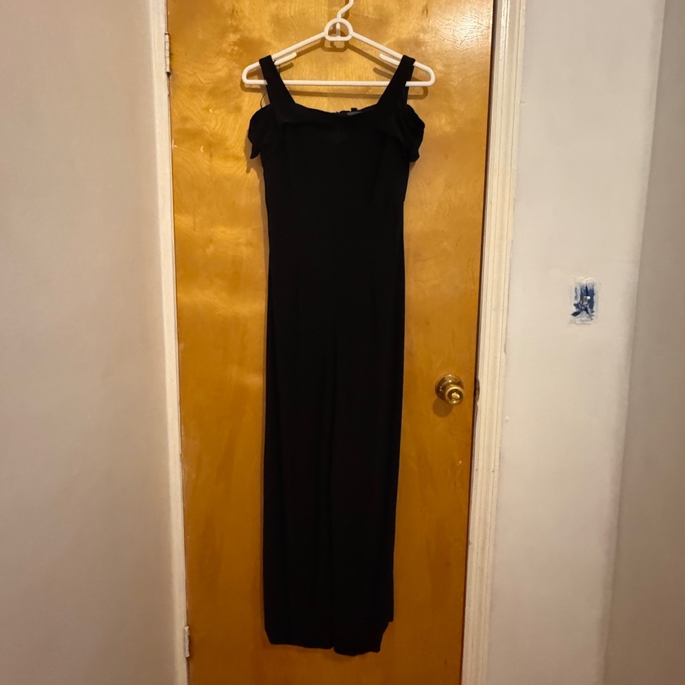 Nightway Black Jumpsuit sleeveless off-the shoulder wide-leg